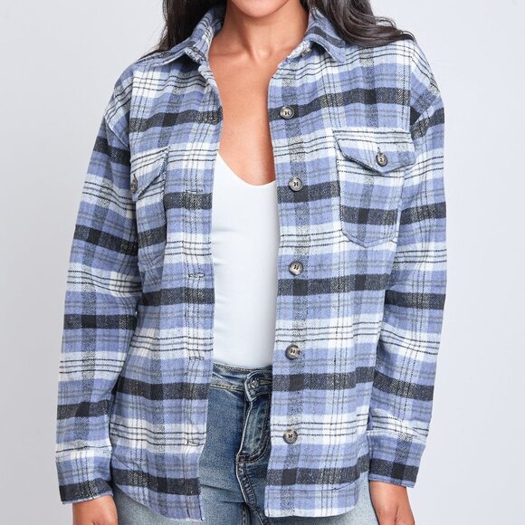 Yimi Jackets & Blazers - YMI Jeanswear Long Sleeve Plaid Shacket  NWT- Various Sizes